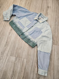 Seafoam Dipped Upcycled Patchwork Denim Jacket🌊