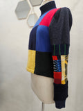 Color Block Upcycled Wool  Pullover- MEDIUM