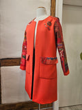 Red Hot 60's Midi Quilted Embellished Jacket
