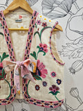 Up-cycled Pink Floral & Cream Bohemia Vest 🌸