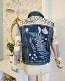 Cyanotype Quilted Patchwork Upcycled Denim Jacket