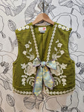 Up-cycled Kiwi Floral & Cream Bohemia Vest 🥝