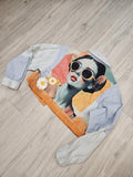Orange Dipped Upcycled Denim Jacket