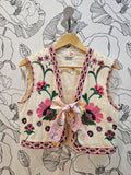 Up-cycled Pink Floral & Cream Bohemia Vest 🌸