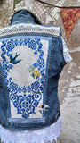 Bohemian Dreams Blue Embroidered Denim Vest