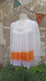 Orange Crush Dip Dyed Babydoll Blouse - One-Size-Fits-Most