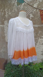 Orange Crush Dip Dyed Babydoll Blouse - One-Size-Fits-Most