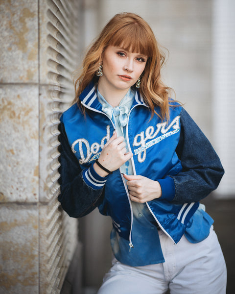 Dodgers jean jacket womens hotsell