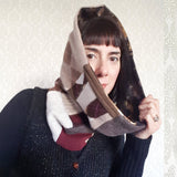 Hooded Cowl Scarf REVERSIBLE - Patchwork Version