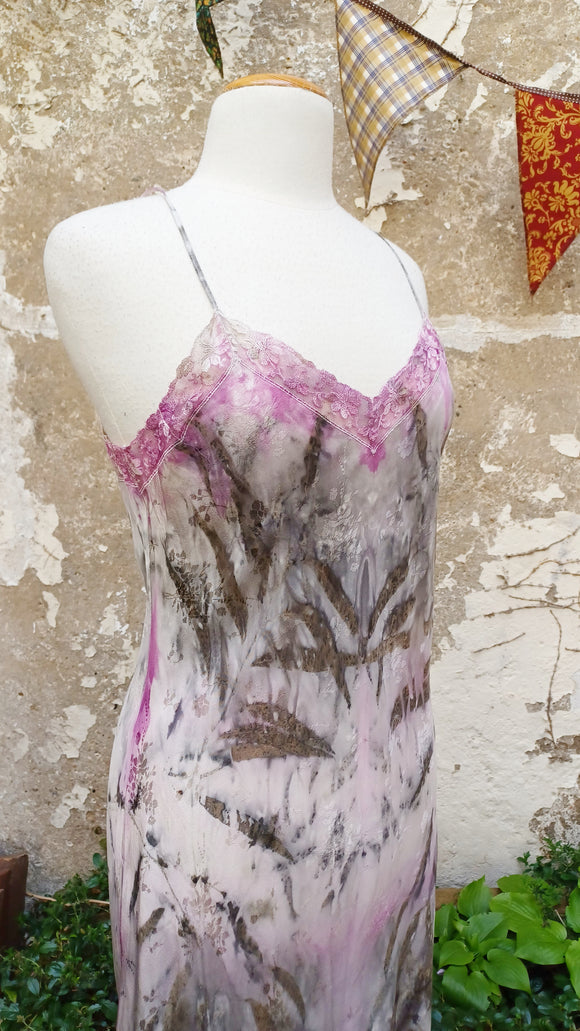 Lillies & Lavendar Botanical Vintage Silk + Lace Slip