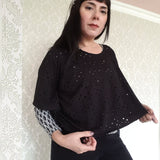 Perforated Black Box Blouse - ONE/SIZE