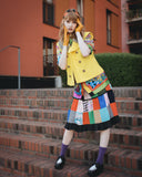 Rainbow Up-cycled Vintage Patchwork Skirt