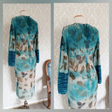 Field of Dreams Aqua Eco Print Sweater Dress