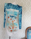Aqua Eco Print SILK Bodysuit