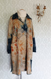 Midnight Wildflower Ecoprint Full Length Cashmere Coat