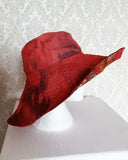 Wandering Rose - Reversible Denim & Barkcloth Bucket Hat