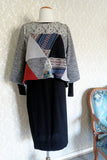 Triangle Patchwork Eco Print Pullover - ONE SIZE