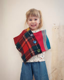 Mini Red Tartan Upcycled Patchwork Poncho