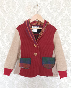 Mini Red Jujube Upcycled Sweater Blazer