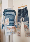 Botanically Printed Merino Pullover + Pants Loungewear Set