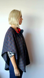 Coppertown Cape - Multicolor Houndstooth Pattern